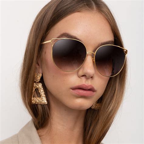 Women's Gold Designer Sunglasses 